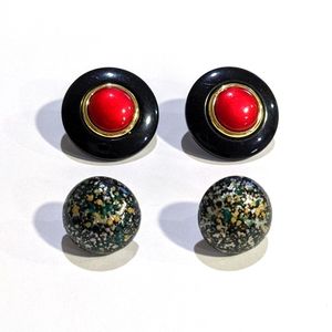 Vintage Black Plastic Earrings